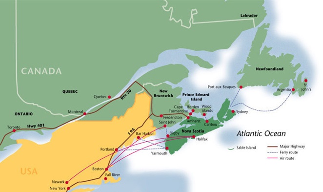 Map of Maritime Provinces