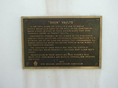 plaque describing the ovens